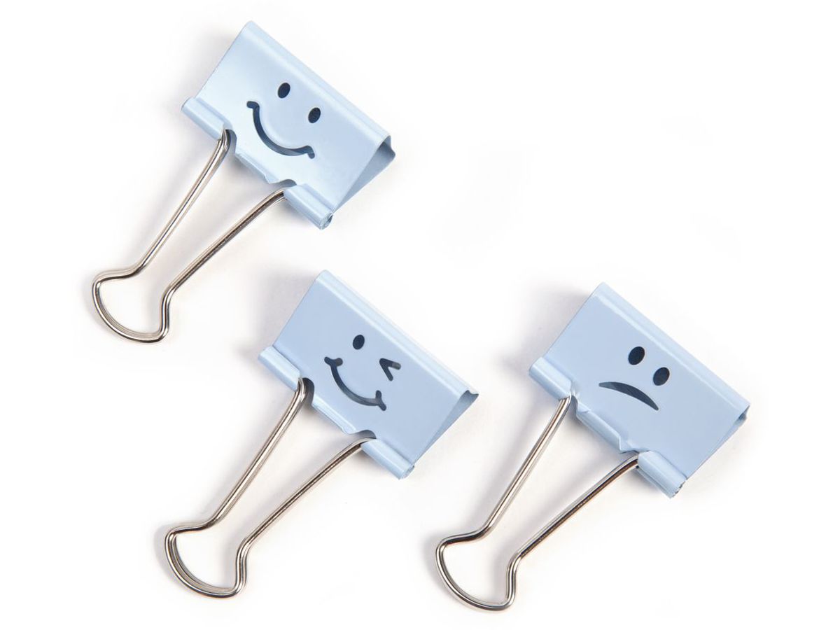RAPESCO Foldback Clip Emoji 32mm 1353 hellblau 20 Stück (5018505025935)