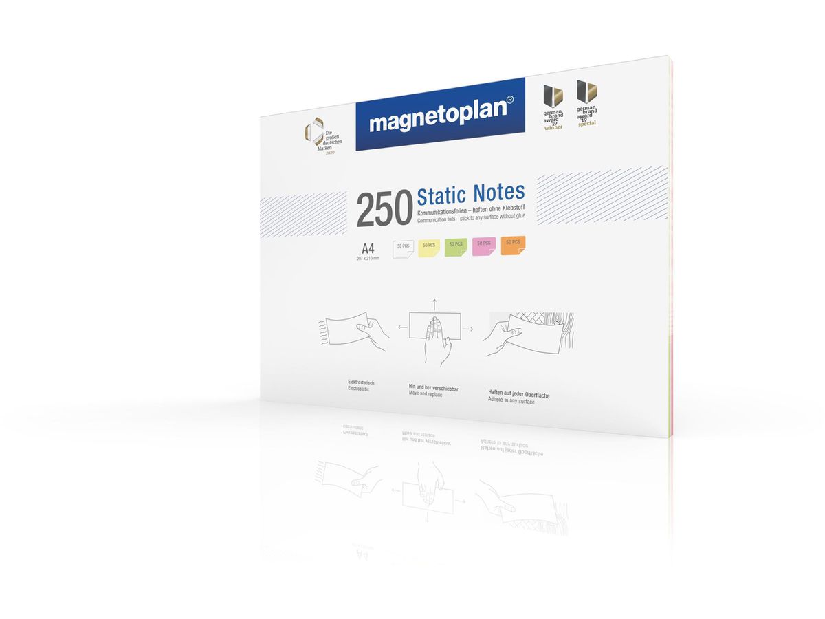 MAGNETOPLAN Static Notes A4 11250410 ass. 250 Stück (4013695060910)