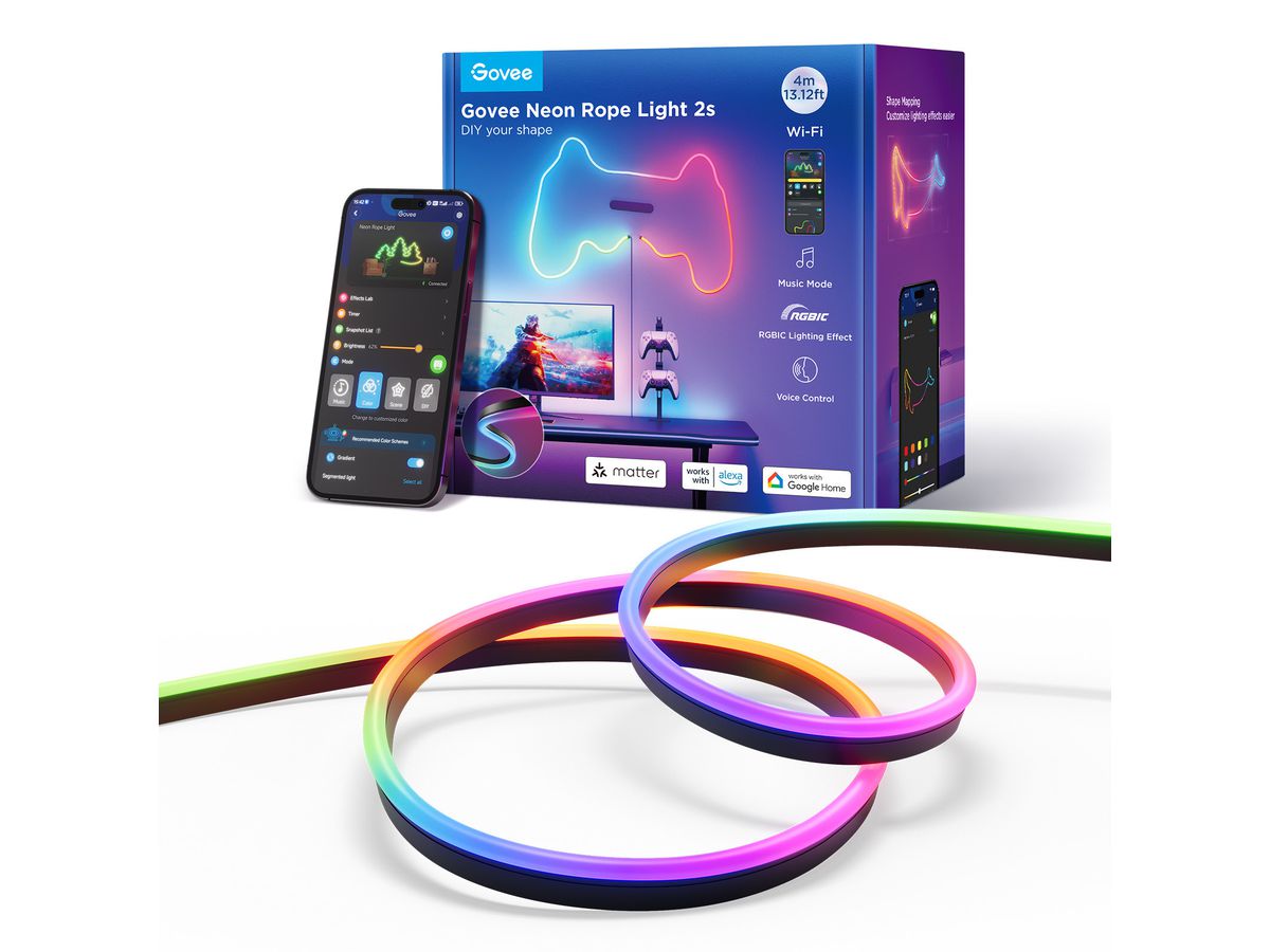 GOVEE Neon Rope Light 2 4m H61D4C11 nero (6974316999843)