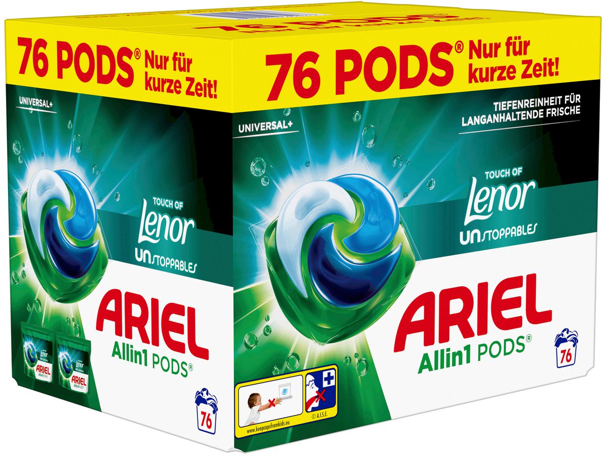 ARIEL Wäsche-Pods Allin1 972035 Touch of Unstoppables 76 Pods (8700216650977)