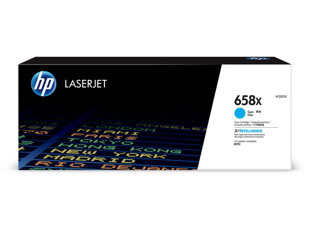 HP Cartouche toner 658X cyan W2001X CLJ Enterprise M751 28'000 p. (0192545650731)