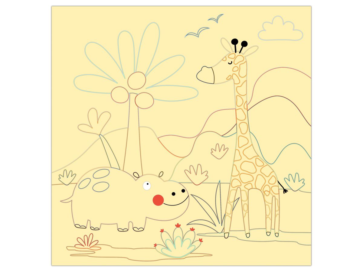 URSUS Images magiques à gratter 24560002F Safari, 21x21cm (4008525256915)