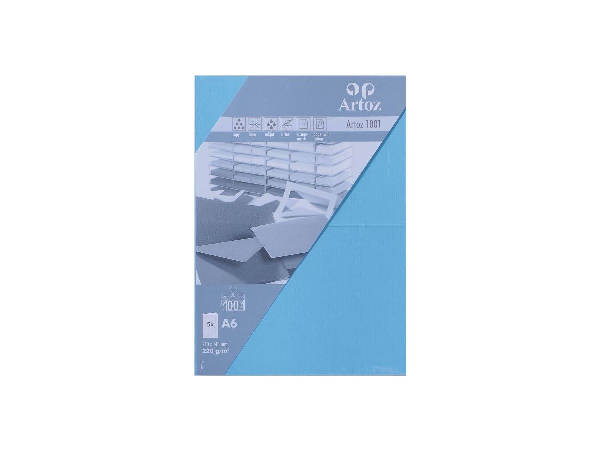 ARTOZ Karten 1001 A6 107322263 220g, azur 5 Blatt (7612450248050)