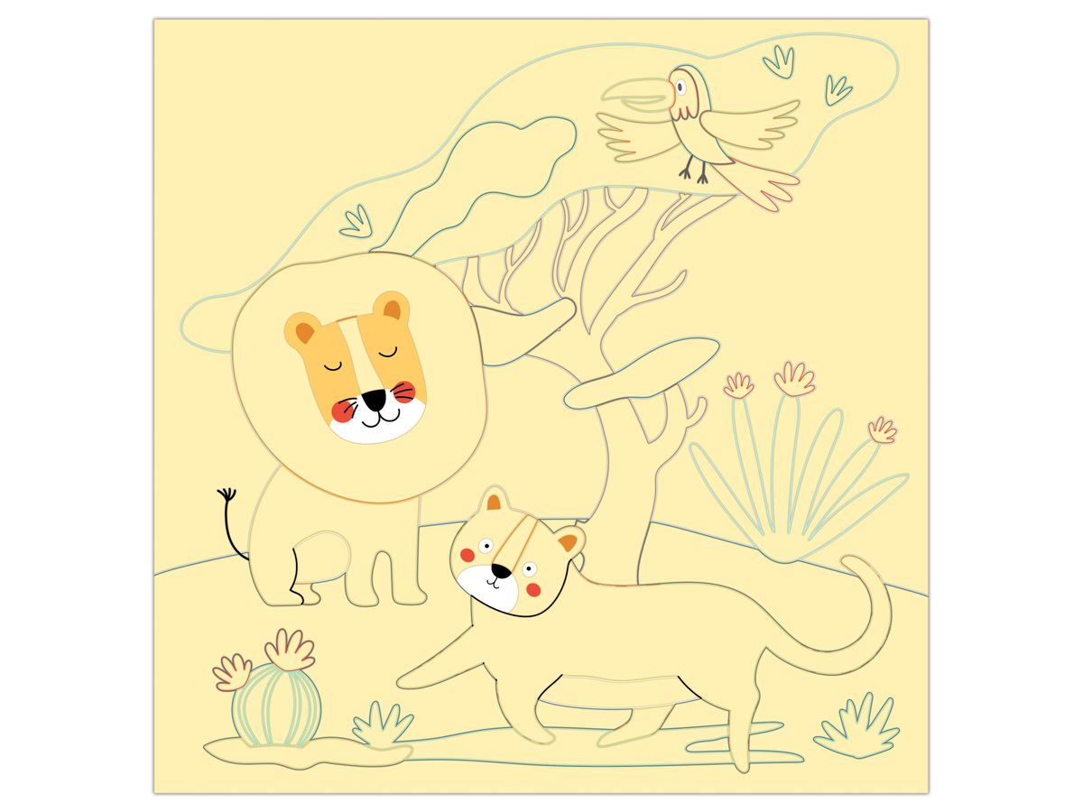 URSUS Images magiques à gratter 24560002F Safari, 21x21cm (4008525256915)