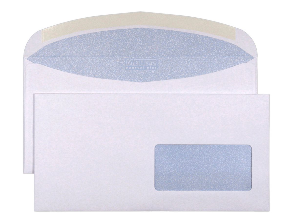 METTLER Couvert Fenster rechts C5/6 7074 100g, ultraweiss 500 Stk. (7640126060583)