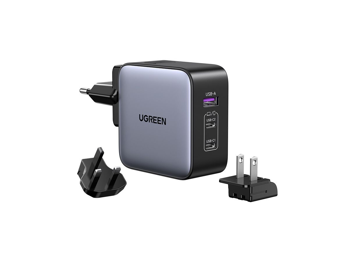 UGREEN Worldwide Travel Fastcharger 90409 65W,USB-A,2x USB-C,GaN Tech (6957303894093)