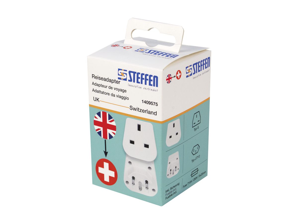 STEFFEN Reiseadapter CH-UK 1409575 weiss (7611007084530)