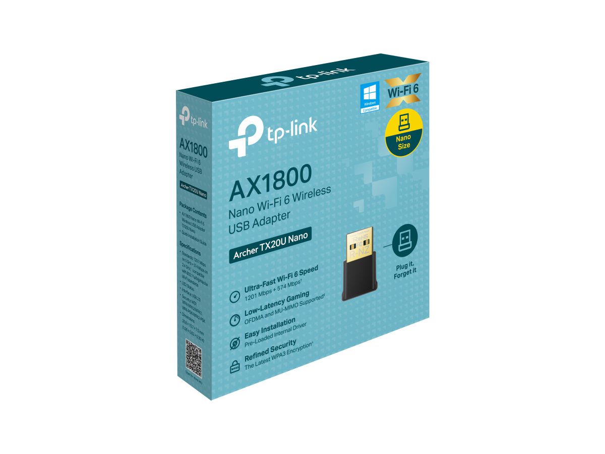 TP-LINK Nano DB WiFi 6 USB Adapter Archer TX20U Nano AX1800 (4895252506419)