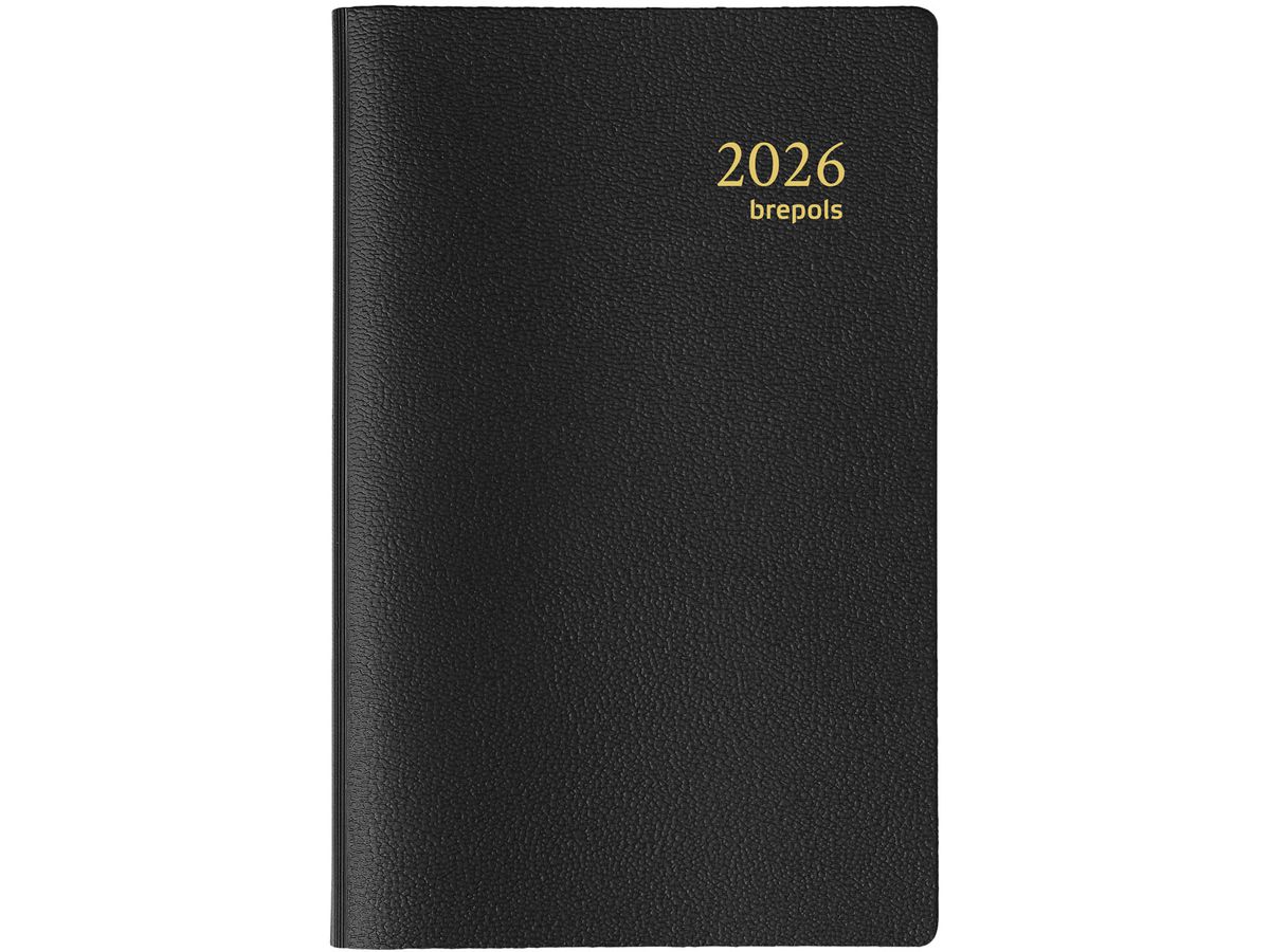 BREPOLS Agenda Delta Genova Plast 2026 0.834.2051 1W/2S schwarz 8.1x12cm (5412303124379)