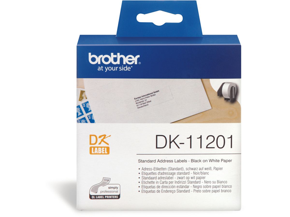 PTOUCH Adress-Etiketten 29x90mm DK-11201 QL-500/550 400 Stk./Rolle (4977766628112)