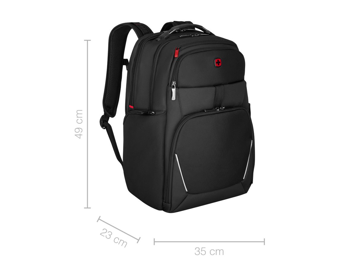 WENGER Laptop Backpack Meteor Black 653188 17 inch with Tablet Pocket (7611160264206)