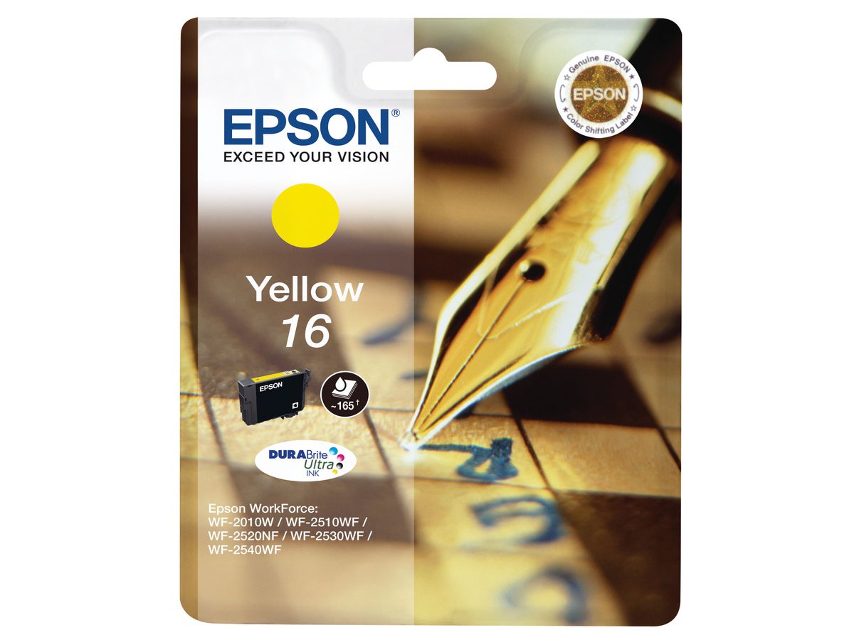 EPSON Tintenpatrone 16 yellow T162440 WF 2010/2540 165 Seiten (8715946624945)