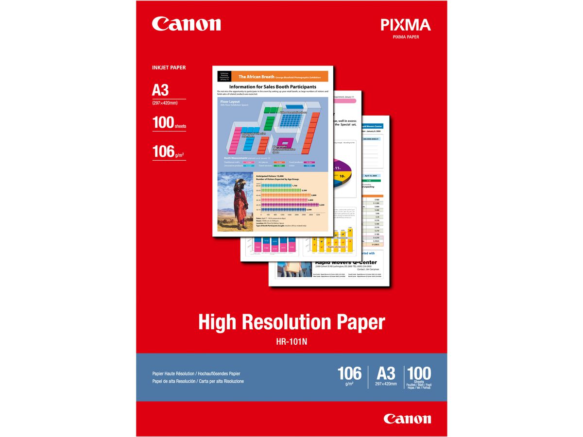 CANON Carta High Resolution A3 HR101NA3 InkJet 110g 100 fogli (4960999868554)