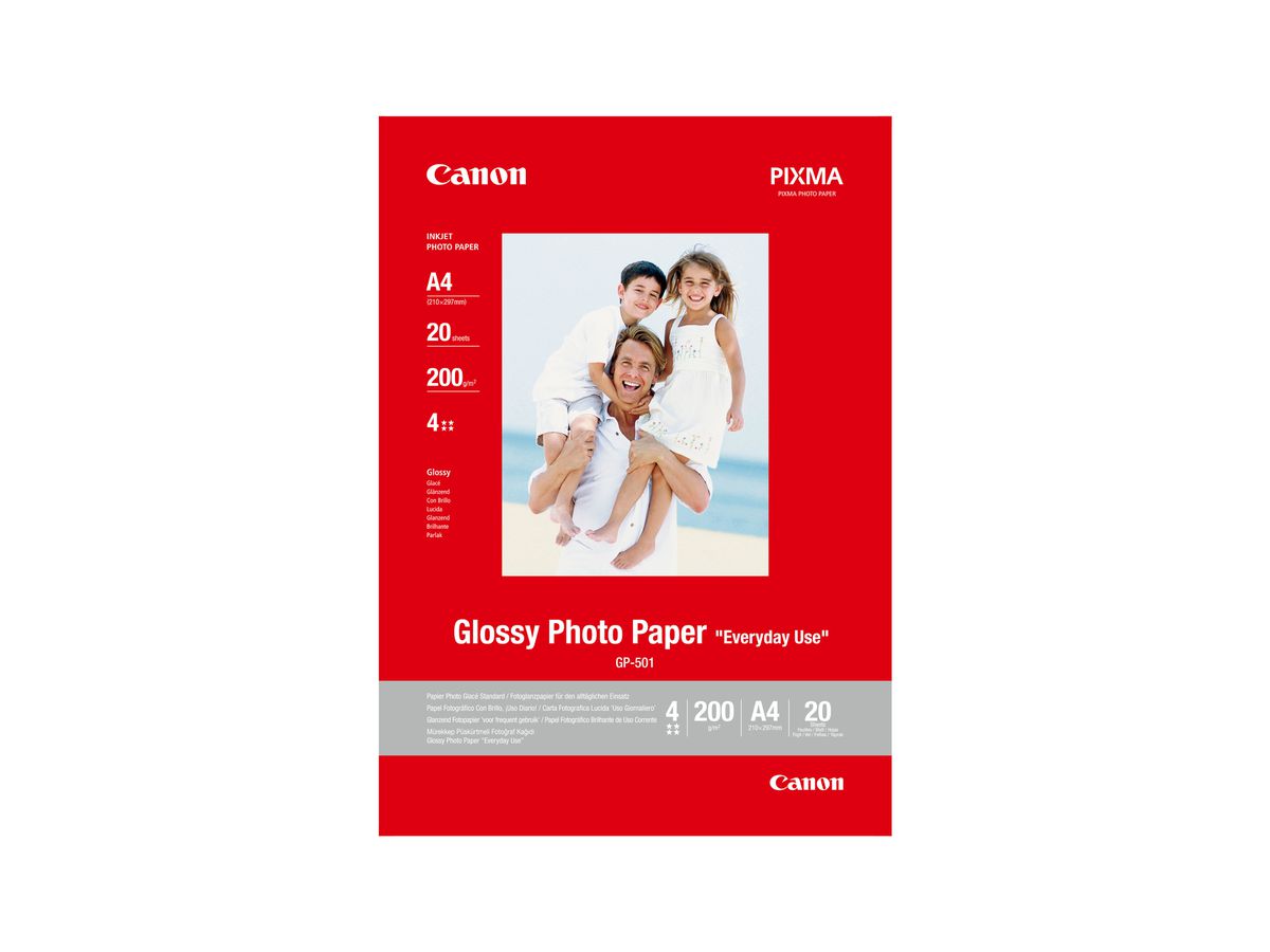 CANON Photo Paper glossy A4 GP501A4 InkJet, 200g 20 Blatt (4549292093537)