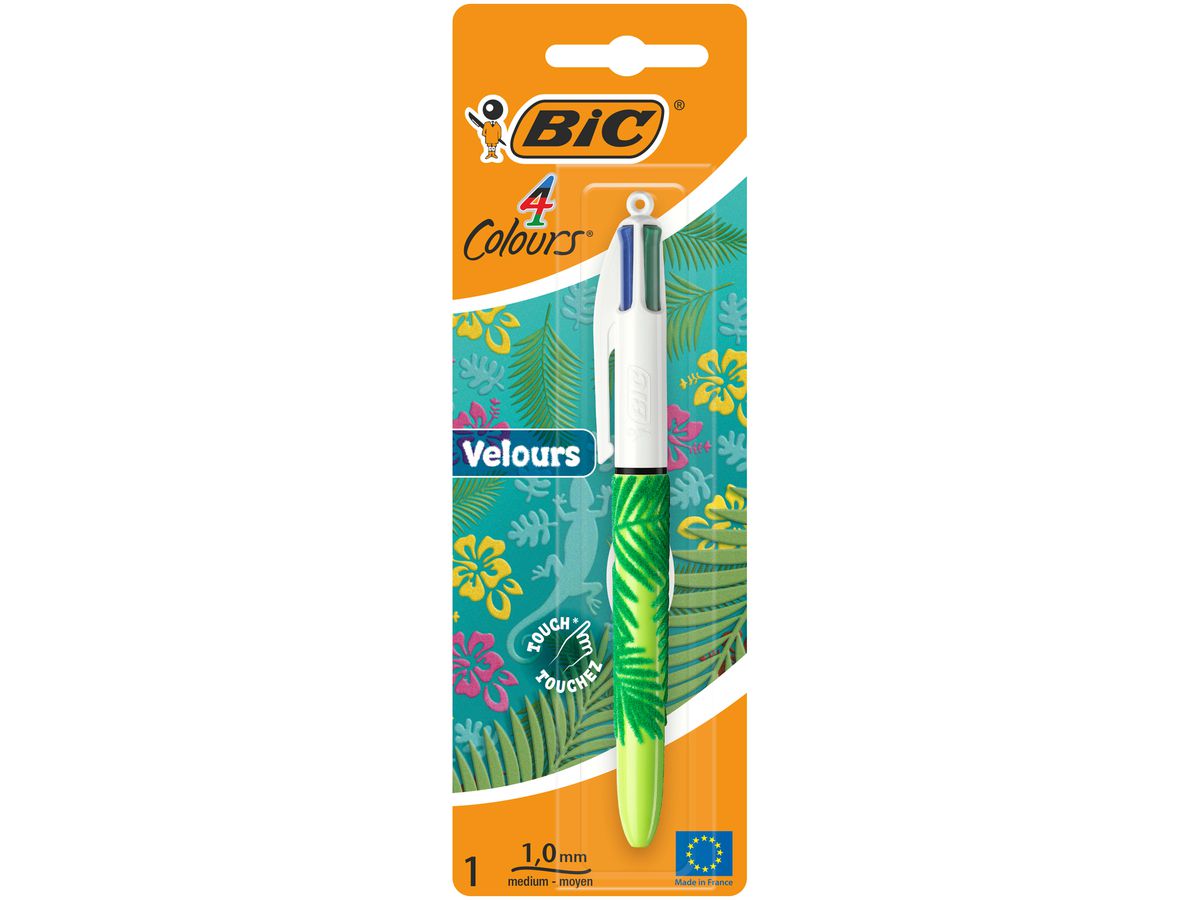 BIC Stylo à bille Clip 1mm 9672961 4 Colours Velours (3086123542723)