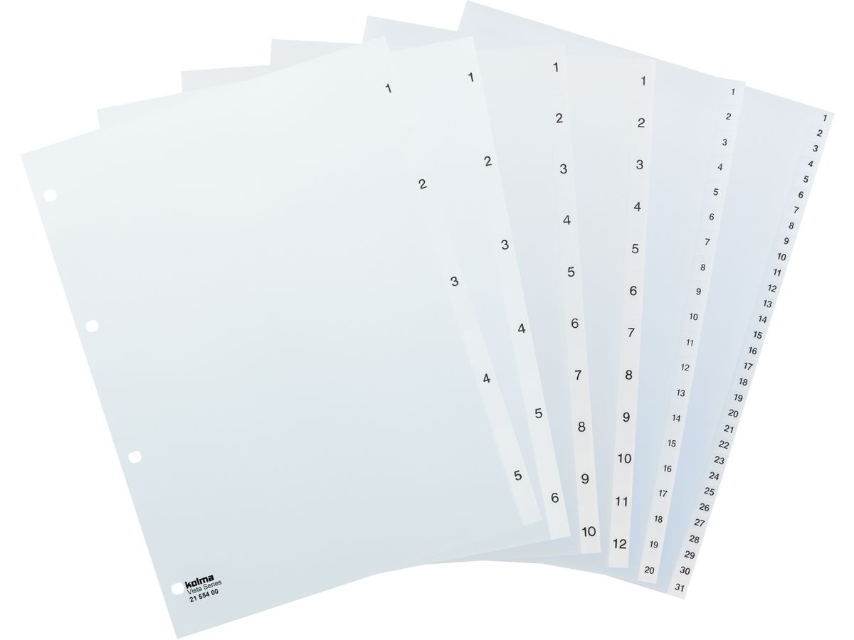 KOLMA Répertoires Vista A4 21.114.00 transparent 1-10 (7611967210192)