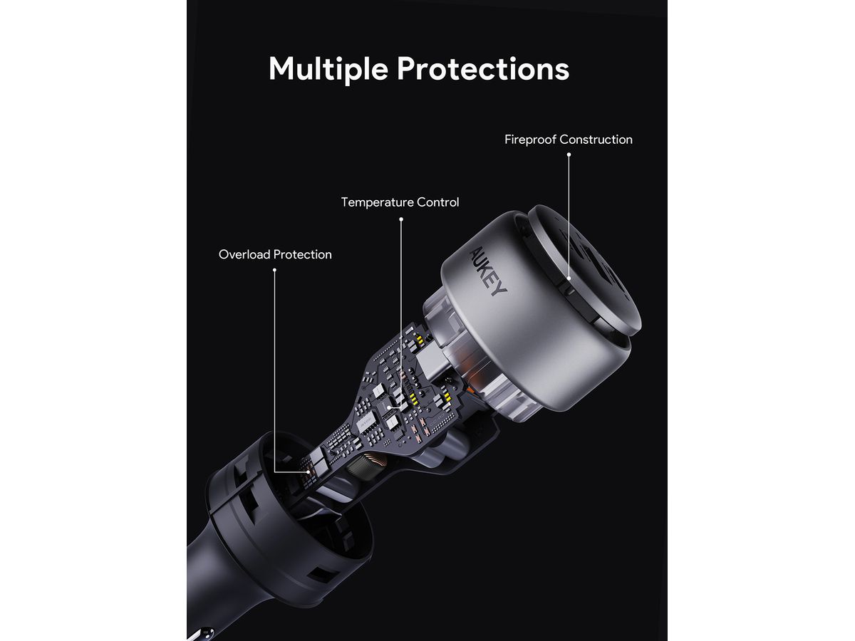 AUKEY Pathfinder PD CarChar. 100W CC-P3 3-Port,USB-A&C (0689323790067)