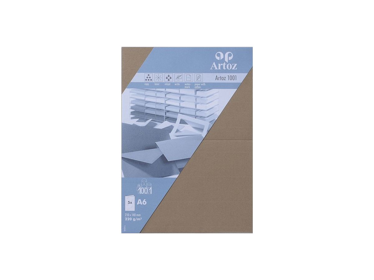 ARTOZ Karten 1001 A6 107322265 220g, olive 5 Blatt (7612450728231)