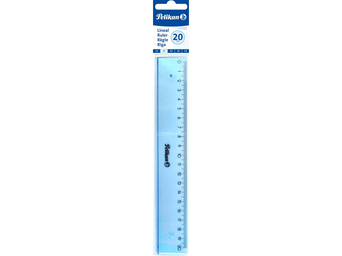 PELIKAN Righello 20cm 7137448 trasparente blu Blister (4012700137449)