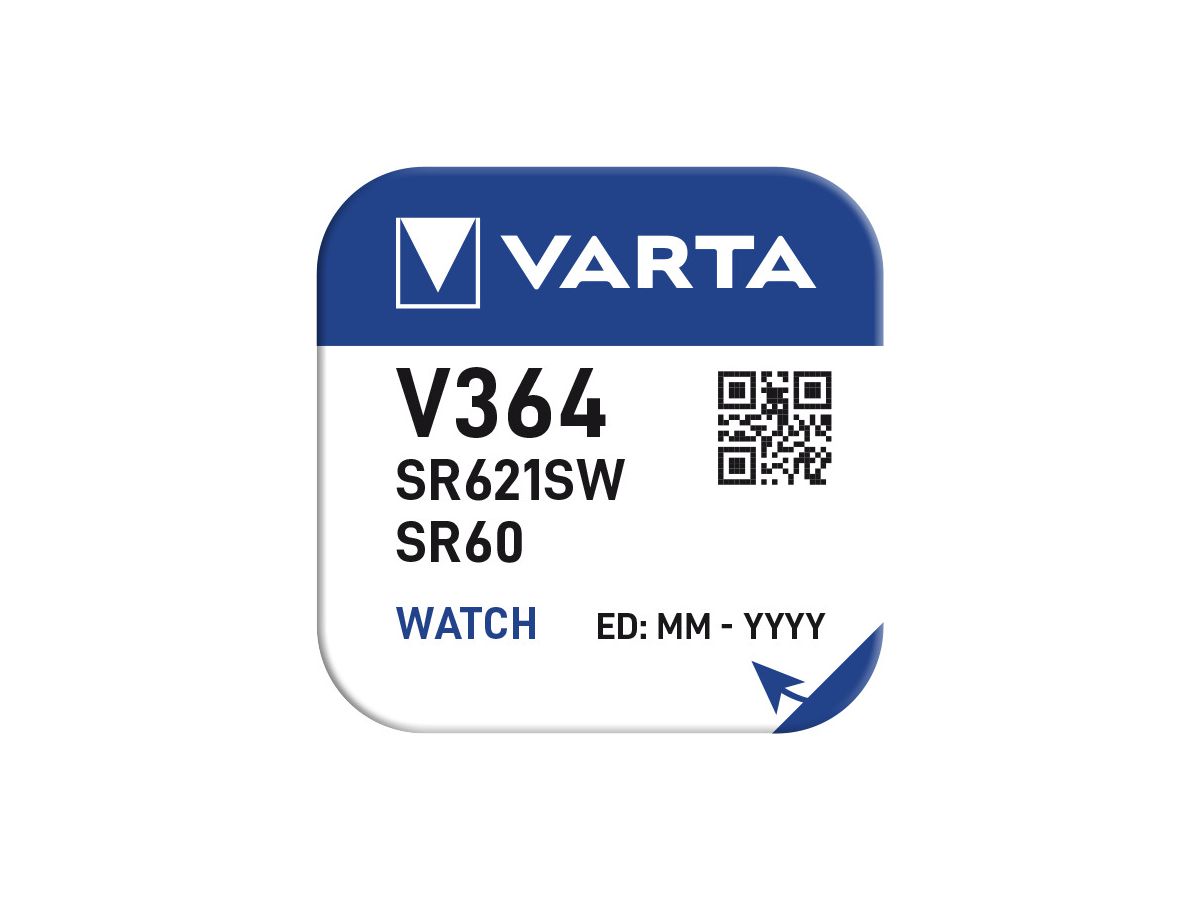VARTA Knopfzelle V364 364101111 SR621SW, SR60 (4008496245734)