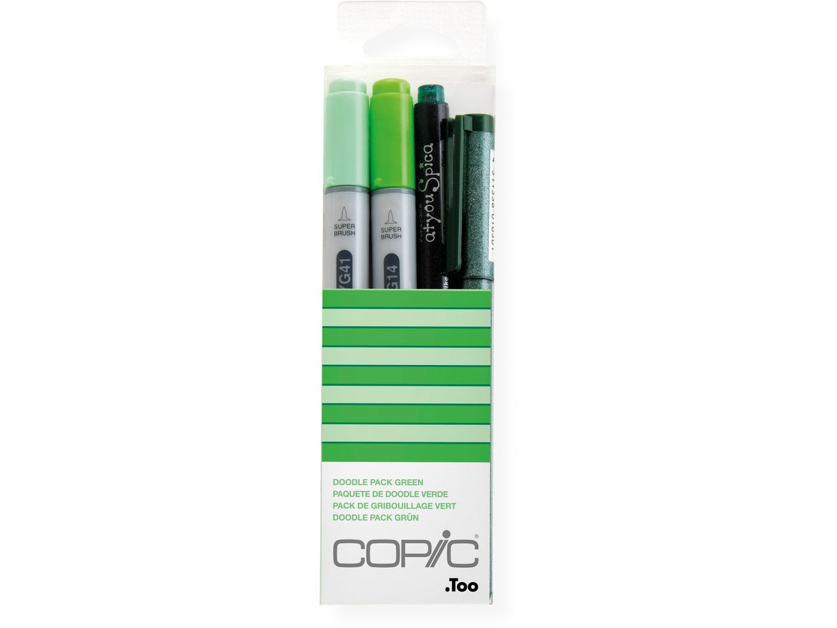 COPIC Marker Ciao 22075644 Doodle pack Green, 4 pz. (4511338053867)