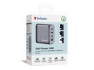VERBATIM Charger 140W GaN grey 32203 3xUSB-C 1xUSB-A +Adapter UK/US (0023942322030)