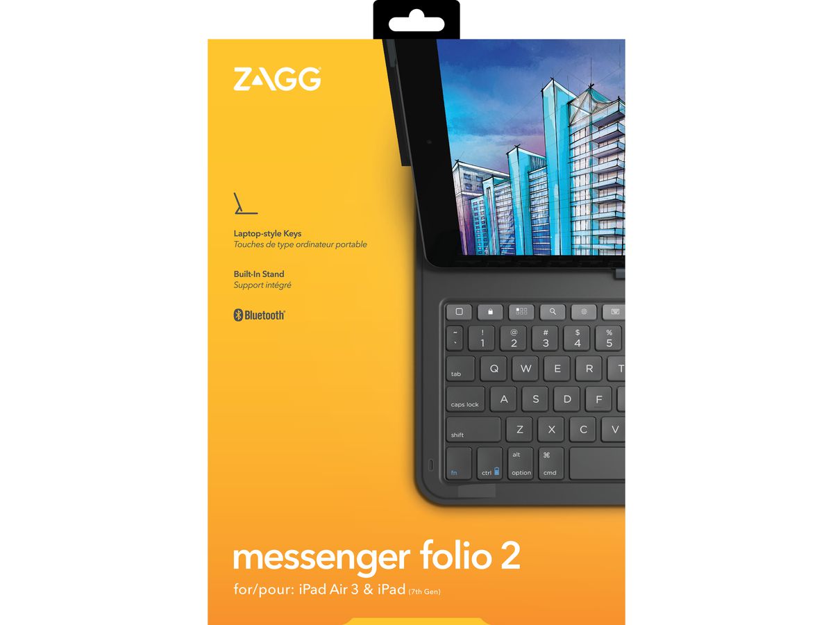 ZAGG Messenger Folio 2 for iPad 103007174 10.2 (Gen7-9)10.5(2020),CH (0840056136724)