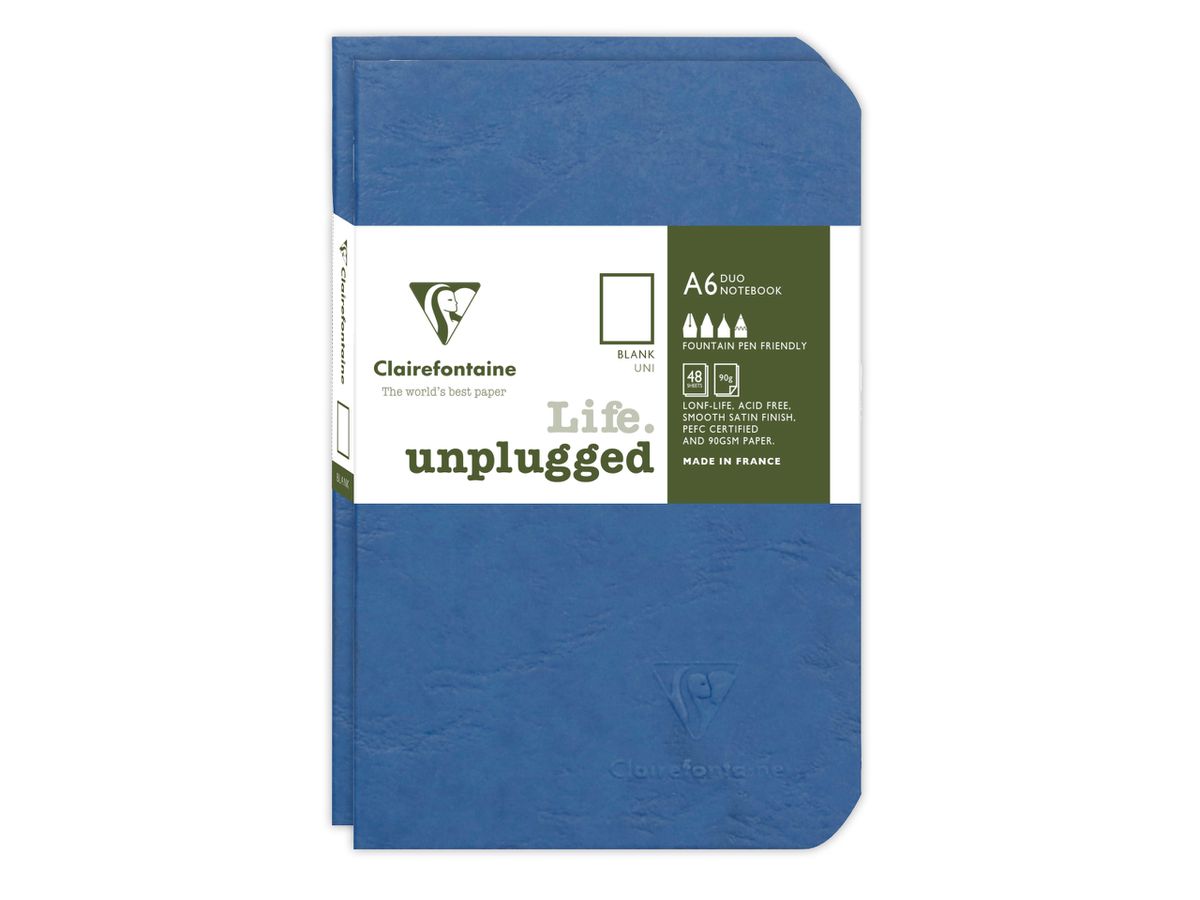 CLAIREFONTAINE AGEBAG Set 2 Hefte 9X14cm 734184C liniert blau 48 Bl (3329687341846)