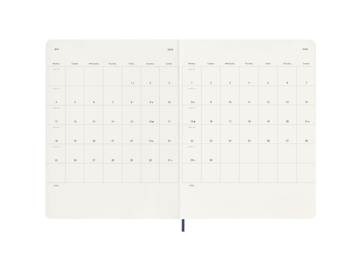 MOLESKINE Agenda Classic X-Large 2026 DSB2012WN4Y26 1S/1P saphir SC 19x25cm (8056999275242)