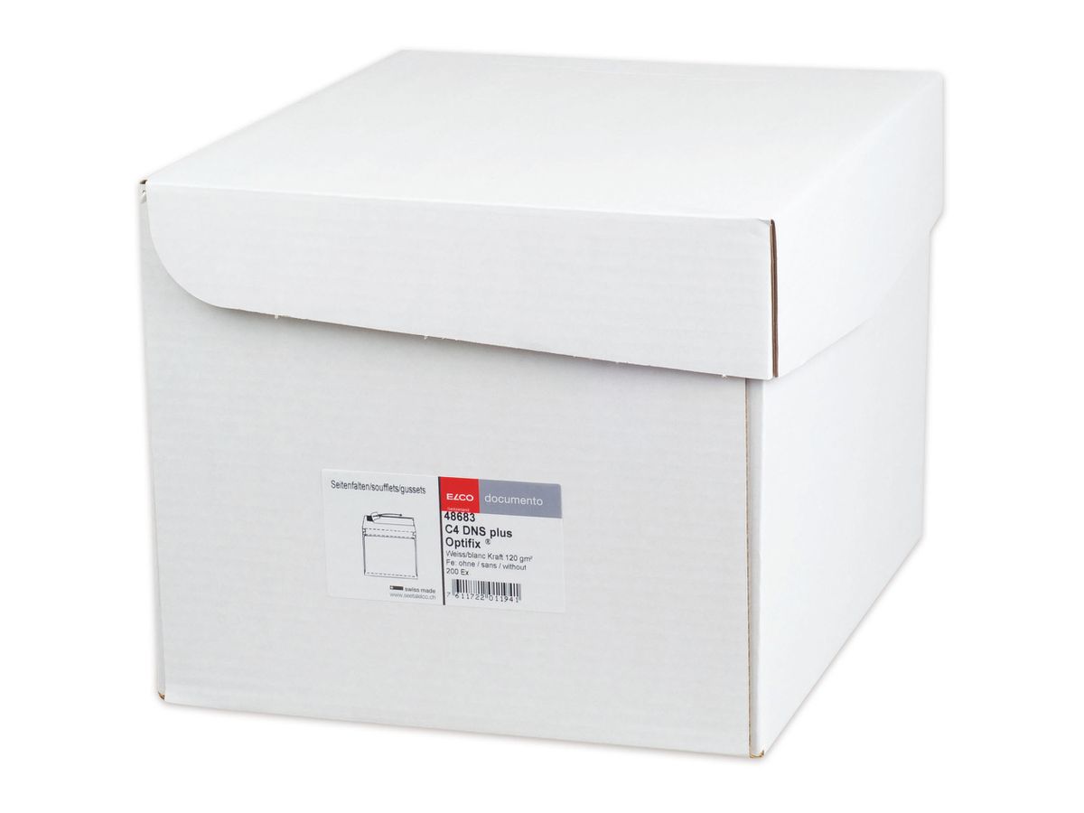 ELCO Buste Documento Kraft C4+ 48683 120g, weiss, colla 200 pezzi (7611722011941)