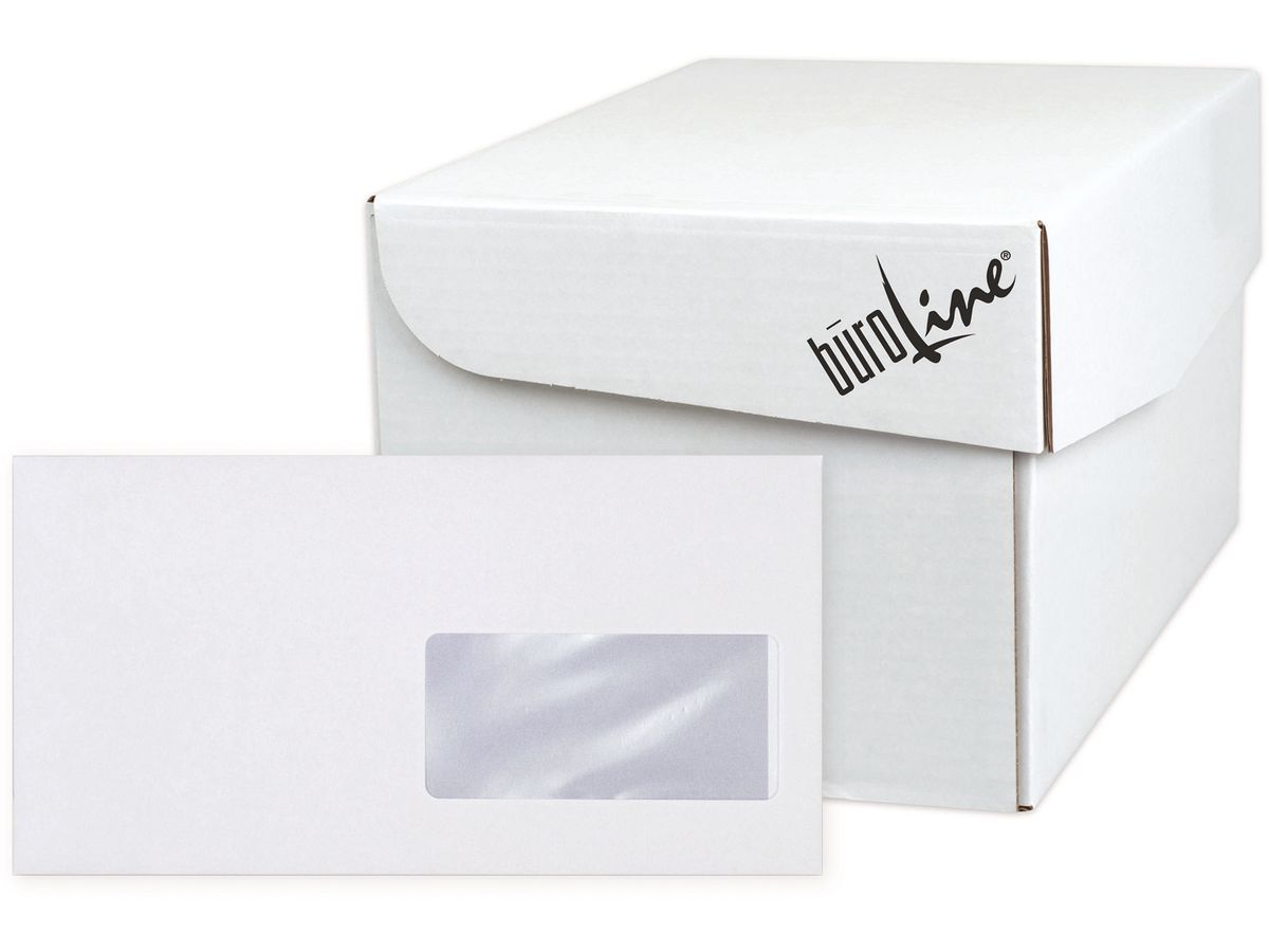 BÜROLINE Busta c/finestra destra C5/6 103463 100g, bianco 500 pezzi (7612532001580)