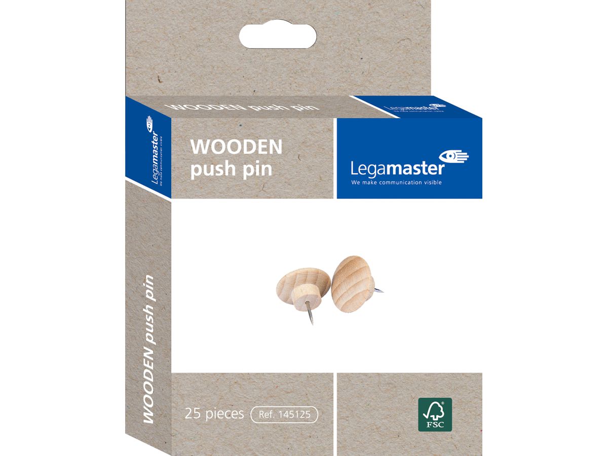 LEGAMASTER Pinwand-Nadeln WOODEN 7-145125 Holz 25 Stück (8713797094603)