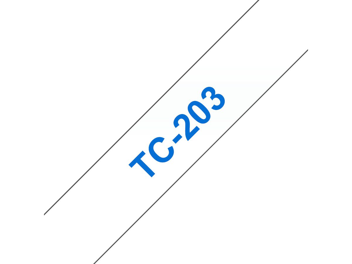 PTOUCH Ruban, laminé bleu/blanc TC-203 PT-3000 12 mm (4977766050548)