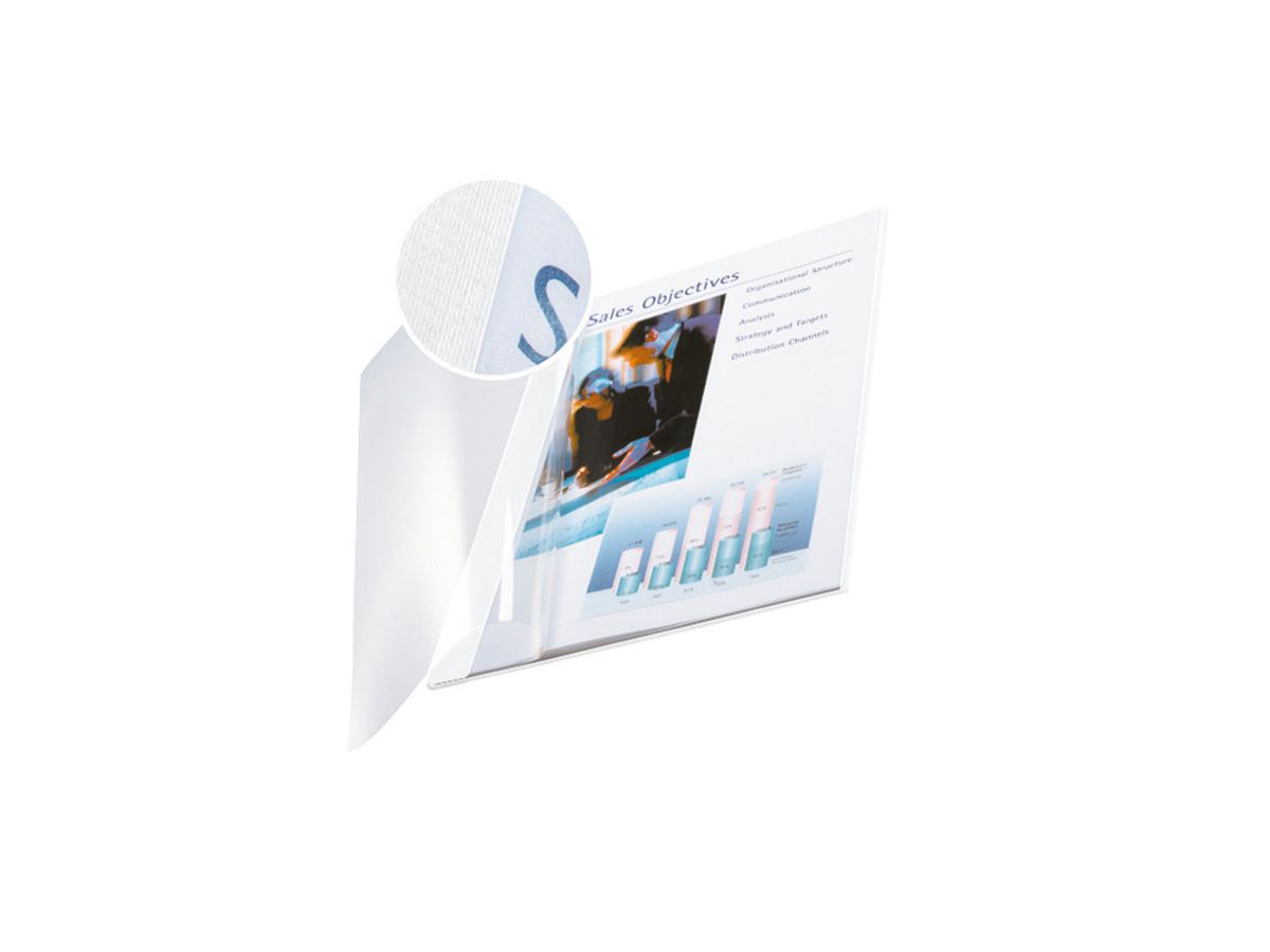 LEITZ Soft Cover impressBind A4 7414-00-01 weiss 10 Stück (4002432373710)