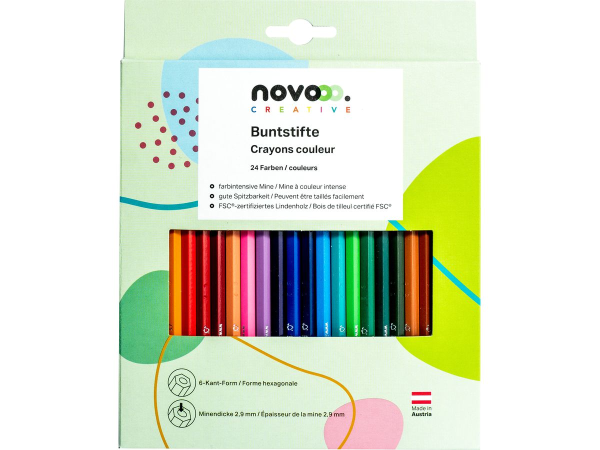 NOVOOO Farbstifte 91336-0028 Kartonetui 24 Stück (9010729009780)