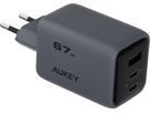 AUKEY Comet Mix 67W GaN PD PA-C3 3-Port, Wall Charger Grey (0689323788194)