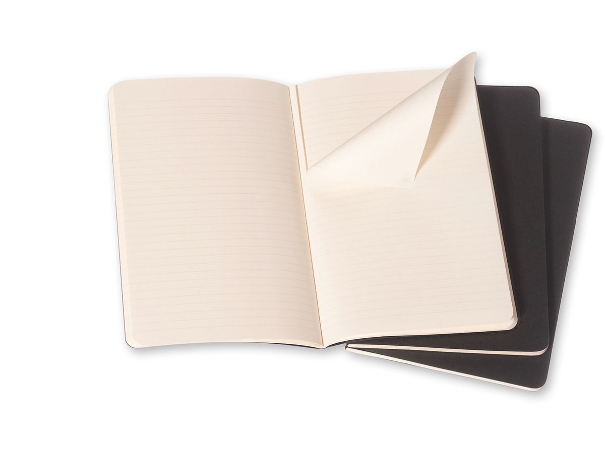 MOLESKINE Notizheft Cahier A6 704895 liniert, schwarz 3 Stück (9788883704895)