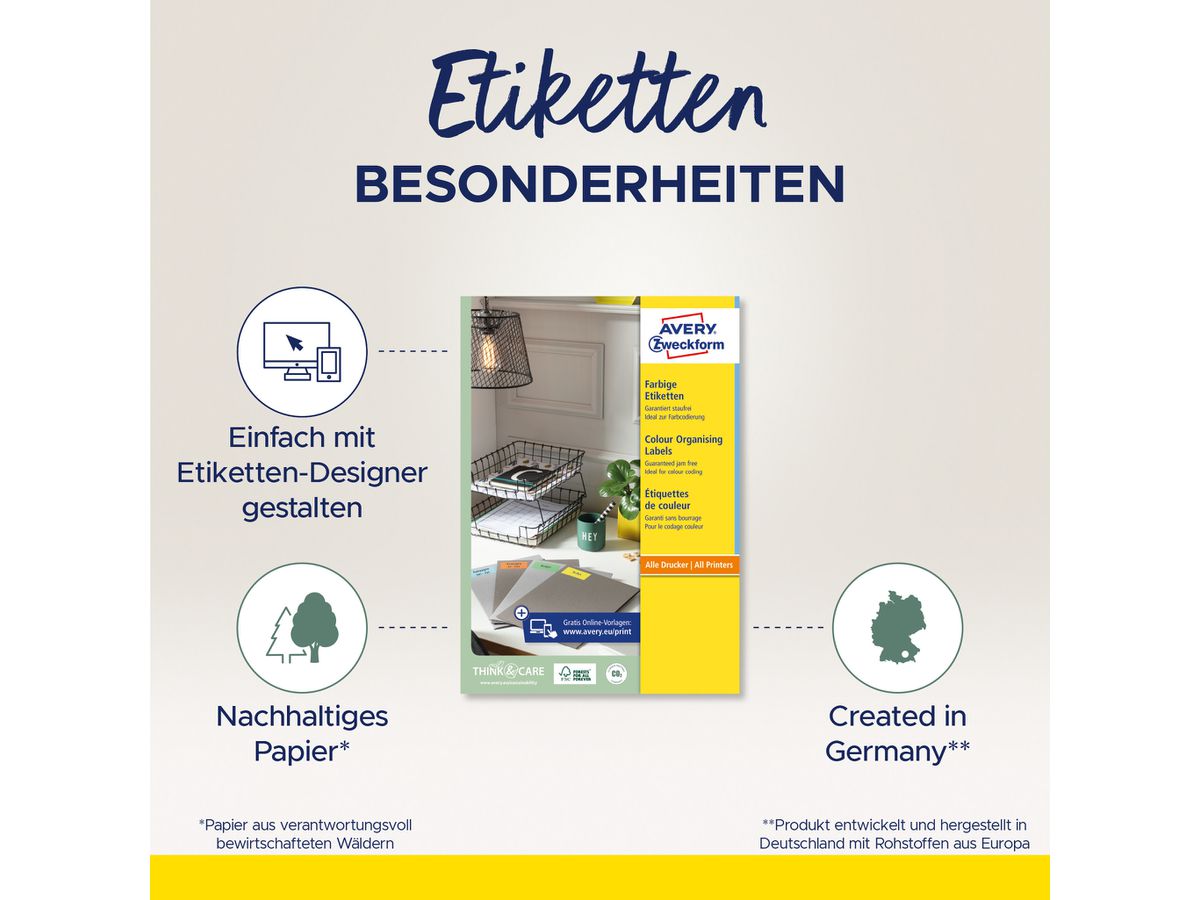 AVERY ZWECKFORM Etichette A4 3471 blu 100 pezzi (4004182034712)