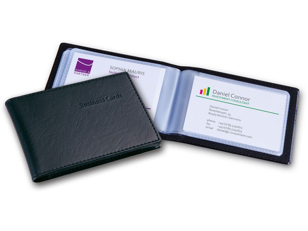 SIGEL Visitenkartenmappe 75x110mm VZ170 schwarz bis 40 Karten (4004360966385)