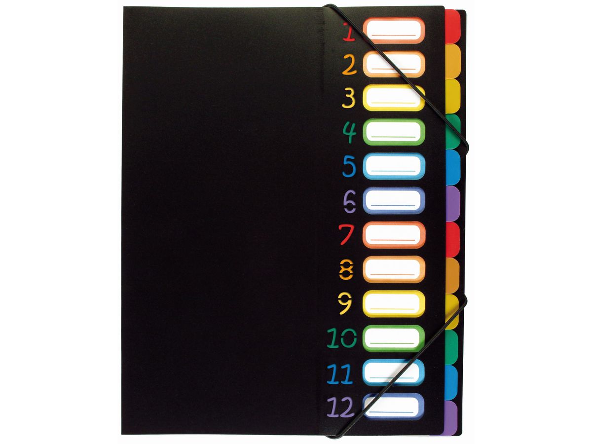VIQUEL Pultmappe A4 118967 A4 1-12 schwarz/bunt (3135251189673)