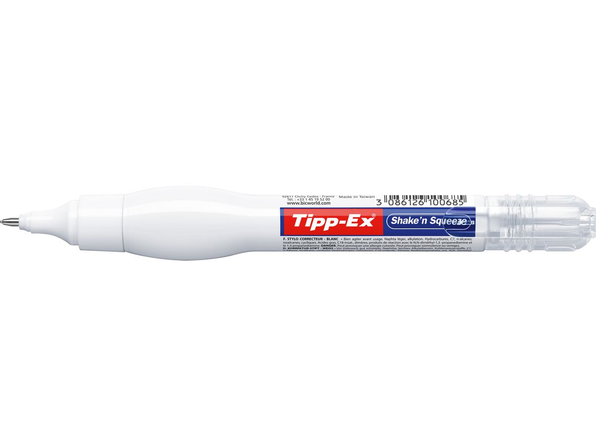 TIPP-EX Shake'n Squeeze 8ml 8024203 Correttore, coprente bianco (3086126100685)