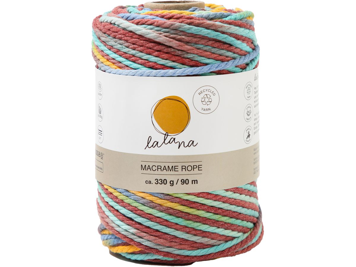 I AM CREATIVE Macrame Rope 6204.98 Rainbow 2, 3mm, 330g (7611983224005)