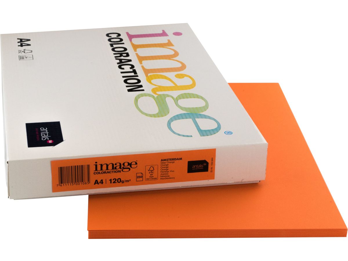 IMAGE COLORACTION Carta per copie Amsterdam A4 266656 120g, orange 250 fogli (7611115001085)