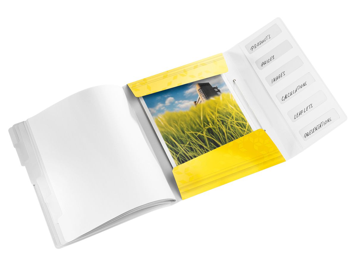 LEITZ Dossier de coll. WOW PP A4 4633-00-16 jaune 6 comp. (4002432121236)