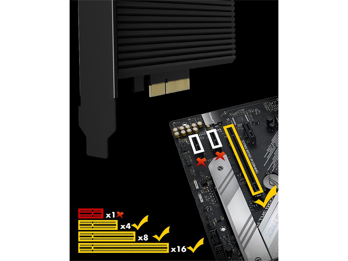 ICY BOX PCIe Karte mit KK, M.2 NVMe IB-PCI208-HS SSD zu PCIe 4.0 x4 (4250078171669)