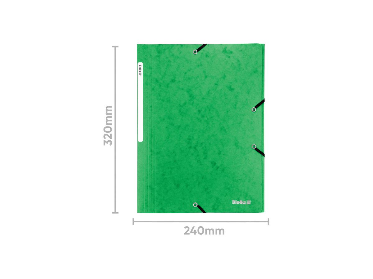 BIELLA Gummibandmappe A4 17840130U grün, 355gm2 200 Bl. (7611365322183)