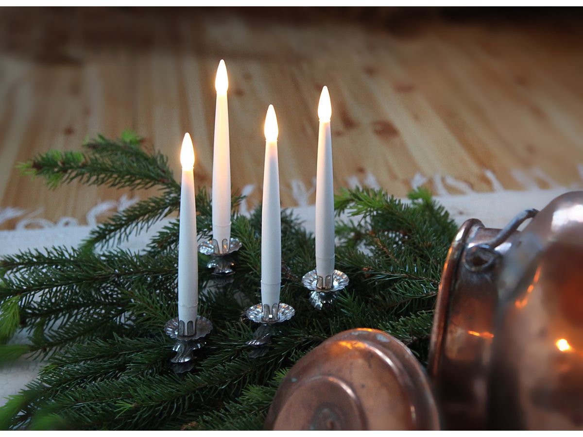 STAR TRADING Candele LED Paulina 15.5cm 12.066-79 bianco 4 pezzi (7391482004376)