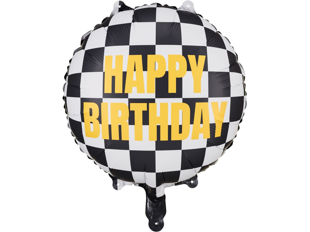 PARTYDECO Palloncino in foil 35cm FB220 Bandiera a scacchi (5904555026858)