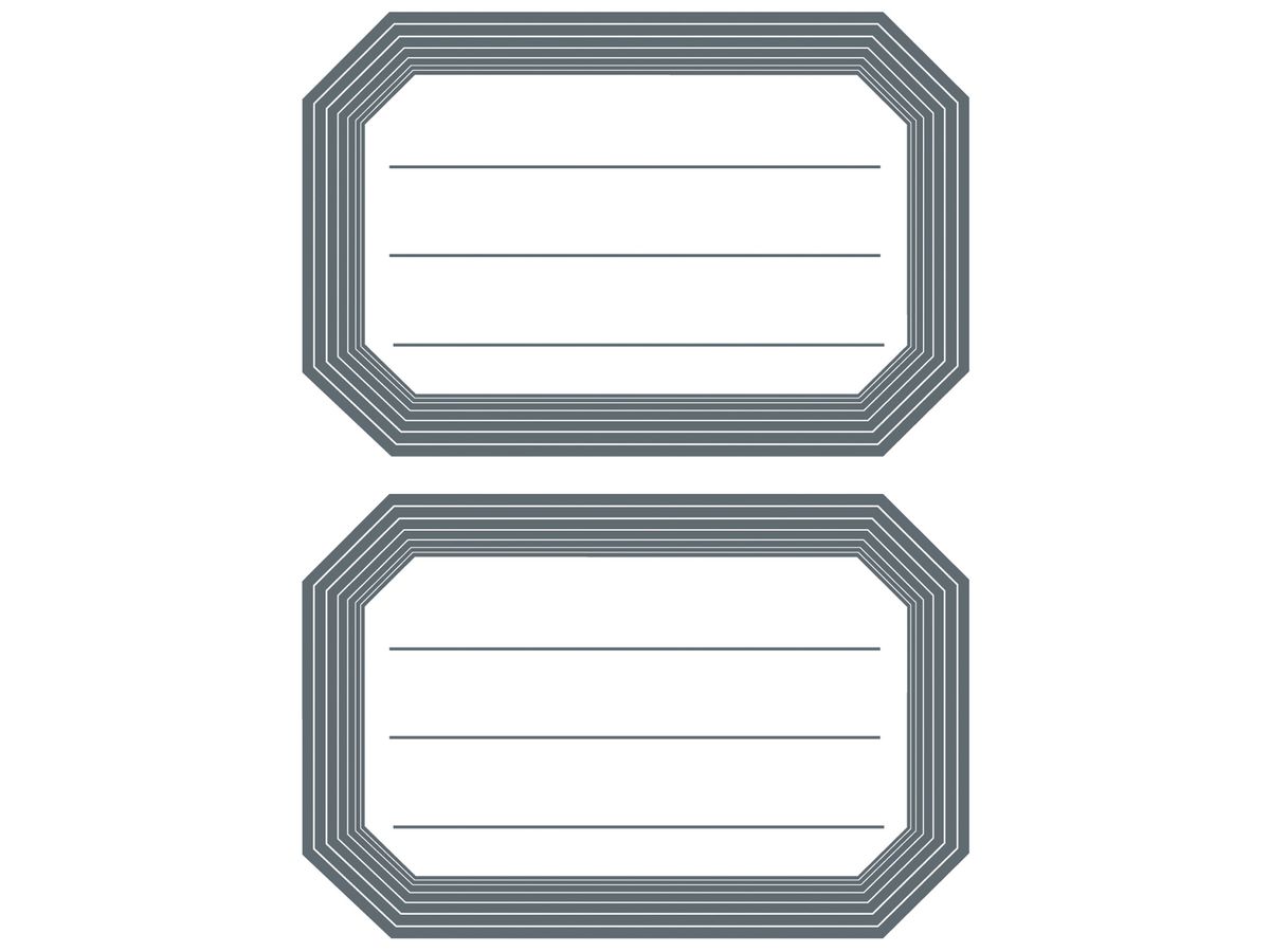 HERMA Heftschilder 55×82mm 5719 Rand grau, liniert 12 Stück (4008705057196)