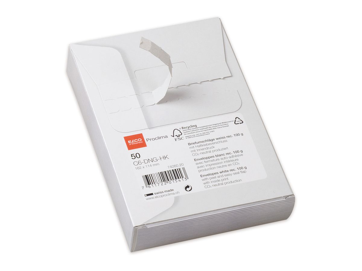 ELCO Briefumschlag proclima C6 74260.20 100g,recycling 50 Stk. (7611722015413)